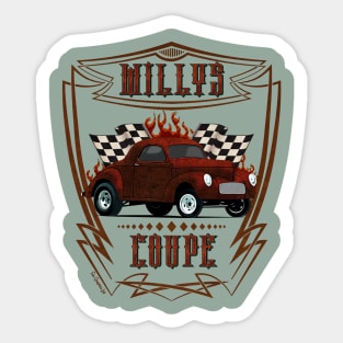 Willys Coupe Rustbucket Classic Racecar Sticker